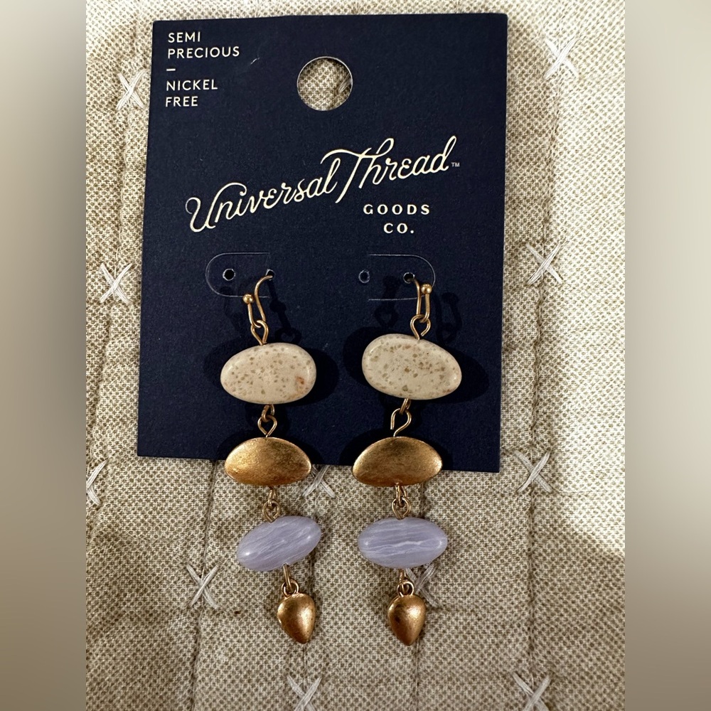 Universal Thread Semi Precious Stone Dangle Earrings (NWT) Set of 2: Pierced - Picture 8 of 8
